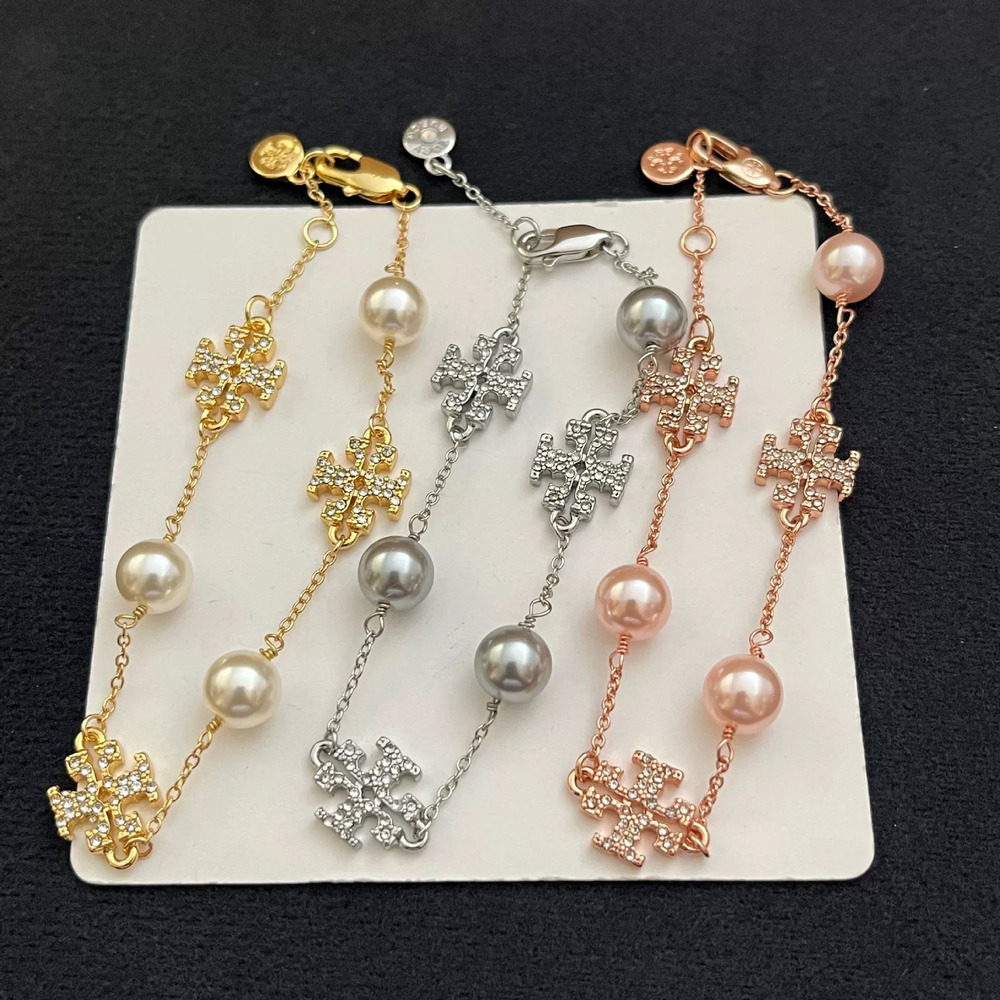Tory Burch Rhinestone Freshwater Pearl Bracelet